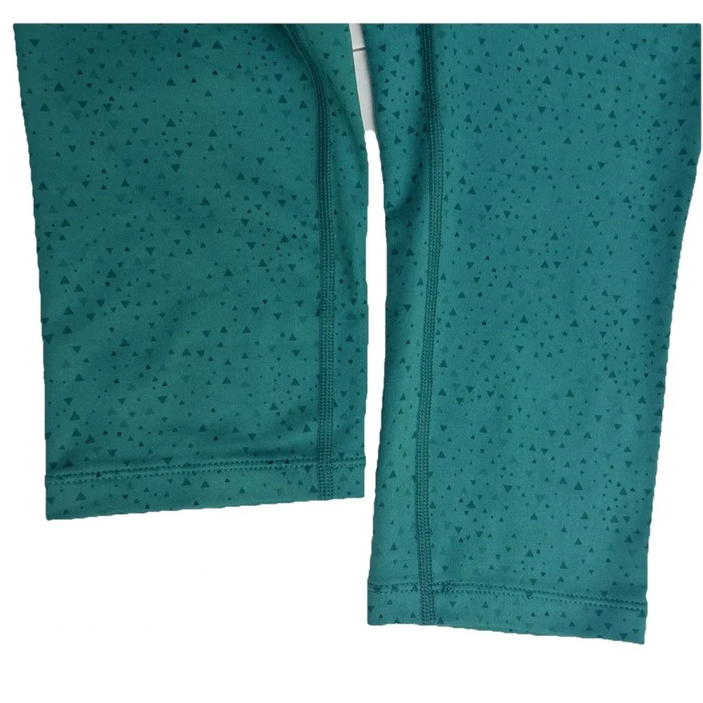 Nike Dri-FIT Womens Teal Geometric Triangle Print Capri Running Leggings Size S